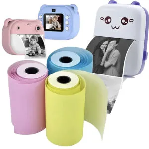 3 шт Бумага для мини принтера цветная, 57х25мм / Набор бумаги для термопринтера / Цветная термобумага