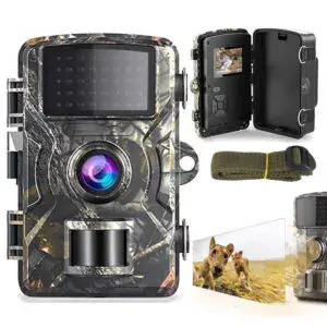 Фотоловушка с датчиком движения и ночным видением 16Мп, на батарейках, DL-001 / Боди камера / Охотничья камера