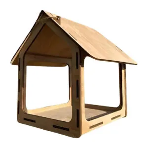 Кормушка для птиц из фанеры 25х25х22см, Домик / Подвесная кормушка для птичек / Уличная кормушка для синичек