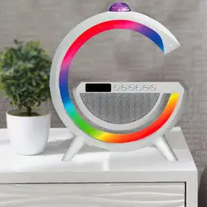 Ночник с беспроводной зарядкой и Bluetooth колонкой с USB, G2388A / RGB лампа / Аккумуляторный светильник
