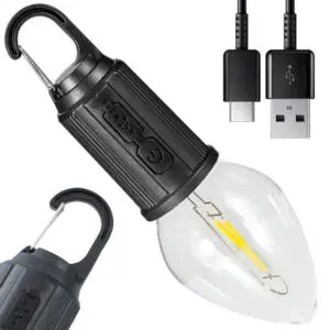 Лампочка с аккумулятором + карабин, от USB, BL HK-169B / Подвесная LED лампочка / Фонарь для кемпинга