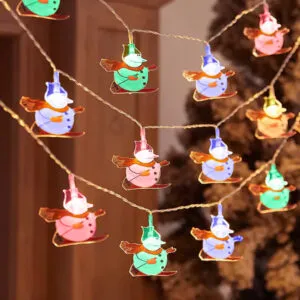 Гирлянда Штора от USB, 2м, 10LED, Снеговики, Разноцветный / Подвесная LED гирлянда / Новогодняя гирлянда