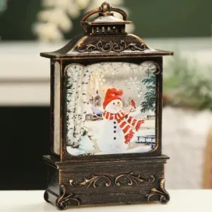 Новогодний декоративный светильник от батареек, 13х7х3см "Снеговик" / Рождественская лампа / Новогодний ночник