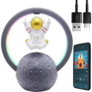 Настольный RGB ночник с Bluetooth колонкой "Астронавт", от USB, Y-598 / Аккумуляторный светильник / LED ночник