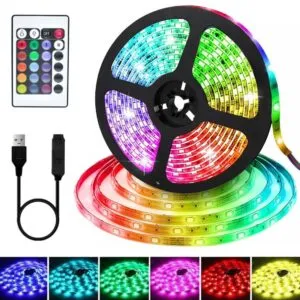 Светодиодная RGB лента 5м, с пультом, с USB, 5050 / LED подсветка для телевизора / Водонепроницаемая лед лента