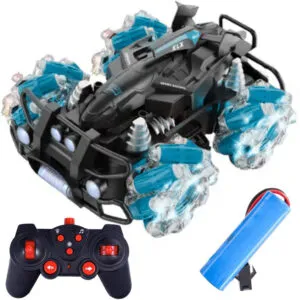 Трюковая машинка на радиоуправлении с подсветкой, от USB / Машинка перевертыш для детей / Машинка вездеход