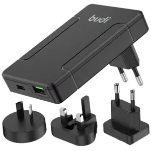 Сетевое зарядное устройство PD 65W, QC 18W (USB+Type-C) Budi / Адаптер питания с быстрой зарядкой
