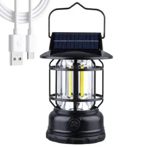 Кемпинговый фонарь с солнечной панелью 3200мАч USB, KP-23 / Кемпинговая лампа аккумуляторная / Подвесная лампа