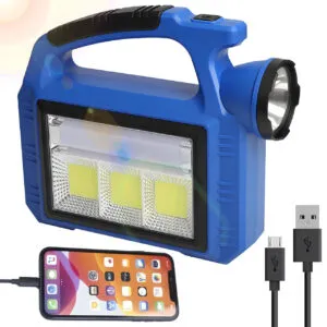 Ручной фонарь с солнечной батареей 5Вт, PowerBank, USB, DIZ-2209-3 / Кемпинговый фонарь аккумуляторный