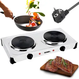 Электроплита на 2 конфорки, 47,5х26х8см, 2000Вт, TH-04A-1 / Настольная плита электрическая / Электроплитка