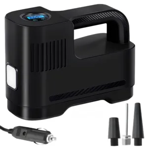 Автомобильный компрессор от прикуривателя 12В с дисплеем + насадки, Air pump / Автокомпрессор / Насос для авто