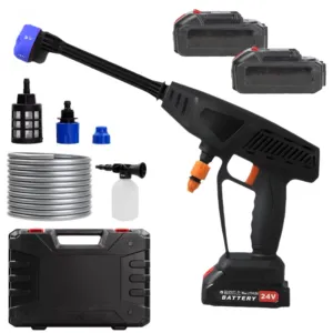 Мойка высокого давления с поливом (5 режимов) в кейсе + 2 аккумулятора 24В / Аккумуляторная мини мойка