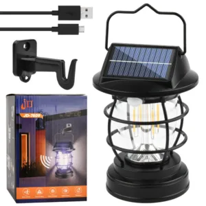Аккумуляторный фонарь на солнечной батарее с датчиком движения и USB, AH-2510 / Кемпинговый фонарь подвесной