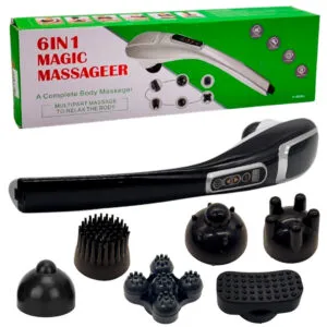 Ручной массажер (6 насадок), от сети, LY-710 / Электромассажер / Электрический массажер для тела