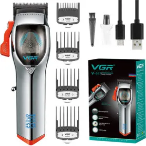 Машинка для стрижки волос + 4 насадки, от USB, VGR V-647 / Аккумуляторный триммер для волос / Триммер мужской