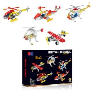 Детский конструктор металлический 6+ (212 деталей), Вертолеты, X638-3 / Железный конструктор