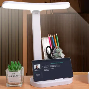 Настольная лампа на аккумуляторе, от USB, 3 режима / Лампа с подставкой для телефона / Светильник настольный