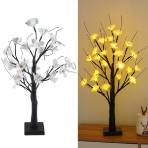 Настольный светильник Дерево на батарейках (3хАА), Теплый белый / Декоративная LED лампа-ночник
