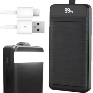 Павербанк 40000мАч с фонариком 3хUSB, Type-C, Lightning, microUSB, XO PR157 / Power Bank / Внешняя батарея