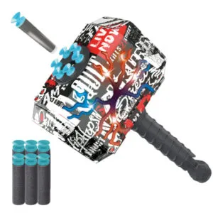 Игрушка бластер Молот с подсветкой + 6 мягких пуль / Детская интерактивная игрушка / Детский бластер