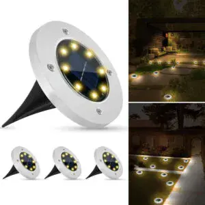 Уличные светильники на солнечной батарее 4шт, Solar Disk / Садовые фонари / Светильники садовые