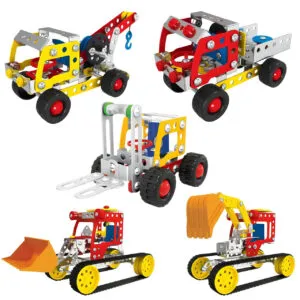 Металлический конструктор 5в1, 244 деталей, Строительная техника, X638-4 / Развивающий конструктор на шурупах