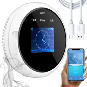 Датчик утечки природного газа с дисплеем WIFI (CH4, LPG) от USB, GS21 / Вайфай датчик газа / Детектор газа