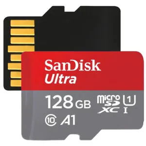 Карта памяти MicroSD 128GB, 140 МБ/с, Class10, SanDisk U1 A1 / Флеш карта для телефона / Микро СД для планшета