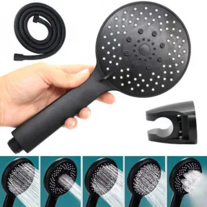 Лейка для душа в ванную + держатель и шланг, Shower set, Черная / Насадка для душа / Ручной душ для ванной