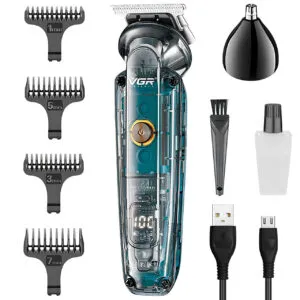 Беспроводная машинка для стрижки + 5 насадок, с USB, VGR V949 / Мужской триммер / Триммер для стрижки волос