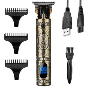 Аккумуляторная машинка для стрижки + 3 насадки, с USB, VGR V-228 / Триммер для бороды / Мужской триммер