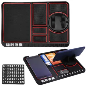 Органайзер коврик на торпеду авто 25х18см с держателем для телефона /Антискользящий коврик на приборную панель