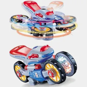 Интерактивная танцующая игрушка Мотоцикл 23см с подсветкой от батареек, YJ388 / Музыкальная игрушка квадроцикл