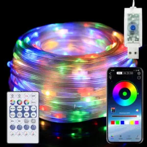 Светодиодная лента от USB 10м RGB с Bluetooth + Пульт, Цветная / Умная гирлянда / LED лента / RGB лента