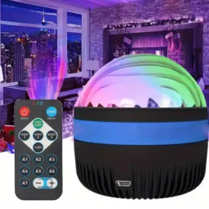 Ночник-проектор звездного неба RGB + пульт ДУ, от USB, AT-0 / Светодиодная вращающаяся лампа / Ночник проектор