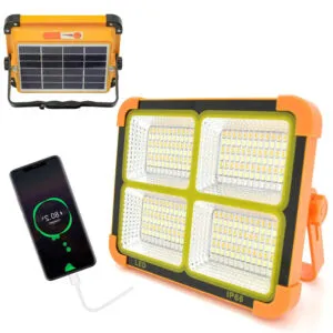 Светодиодный прожектор на солнечной батарее с повербанком 12000 mAh D8+ Solar 50W / Кемпинговый фонарь