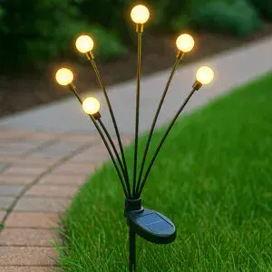 Садовый светильник на солнечной батарее 70см, Теплый свет / Уличный фонарь для сада / Газонный фонарь в грунт