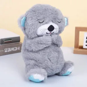 Мягкая игрушка-ночник Дышащая выдра 30см, от батареек / Игрушка выдра для сна / Ночник с белым шумом