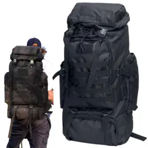 Тактический рюкзак на 80л (72х34х17см) с системой Molle M13, Черный / Туристический рюкзак в поход