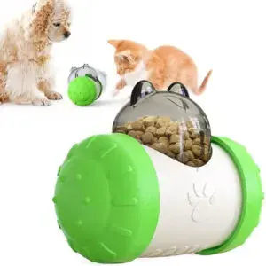 Интерактивная кормушка-игрушка для кошек и собак с тумблером для медленного питания / Кормушка для животных