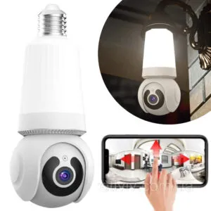 Wi-Fi Камера видеонаблюдения в патрон E27, Q26 / Вайфай камера наблюдения / Видеокамера для дома