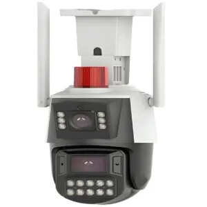 Уличная камера видеонаблюдения с двумя камерами PTZ P05 / WiFi камера наблюдения / Вайфай камера