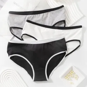 Набор женских трусов, размер М, 3 шт / Женские трусы слипы / Комплект трусов женских / Хлопковые трусы