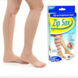 Компрессионные гольфы лечебные S/M, на молнии, Бежевый / Утягивающие гольфы / Гольфы от варикоза