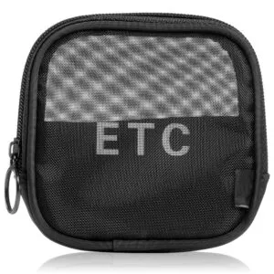 Женская косметичка из сетки 11х11см, Черная / Прозрачная косметичка дорожная / Мини косметичка органайзер