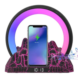 Настольная лампа-ночник с беспроводной зарядкой  AD-2272 / Беспроводная лампа с колонкой и будильником