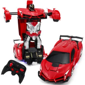 Трансформер-машинка на радиоуправлении + пульт, Красная / Машинка на пульте управления / Игрушечная машина