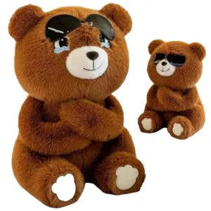 Плюшевая игрушка мишка в очках 45см / Мишка плюшевый / Медведь игрушка / Детская мягкая игрушка