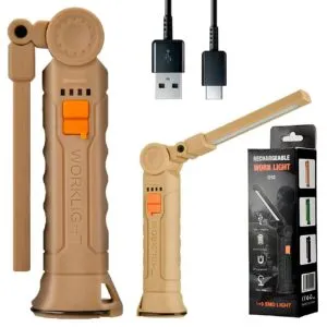 Складной фонарь для кемпинга LED+COB, от USB, G52, Бежевый / Аккумуляторный фонарь / Ручной фонарь