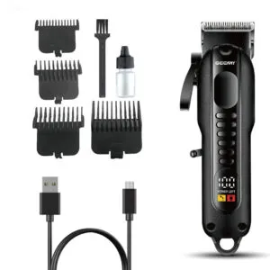 Аккумуляторная машинка для стрижки волос, 4 насадки, Geemy GM-8040 / Беспроводной триммер для стрижки